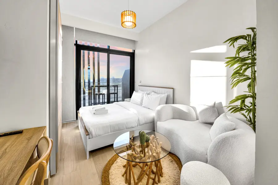 Azizi Riviera studio with skyline view
