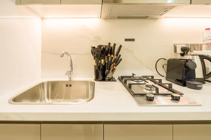 Kitchen sink and hob