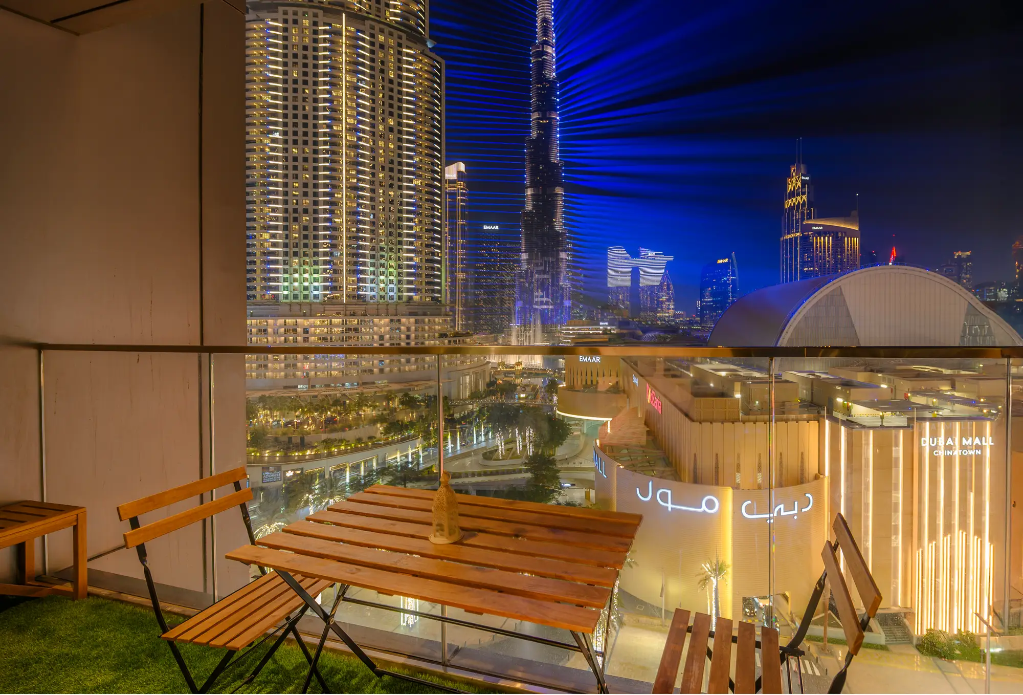 Burj Khalifa light show at night