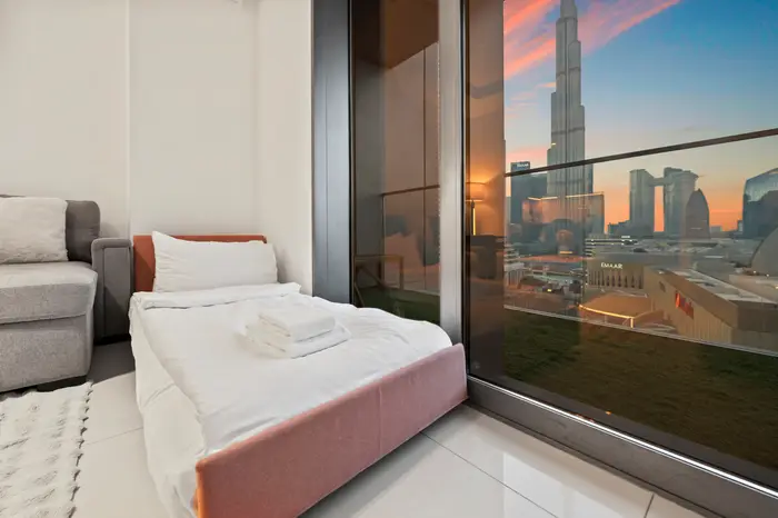 Lounge daybed with Burj Khalifa view